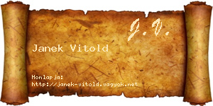 Janek Vitold névjegykártya